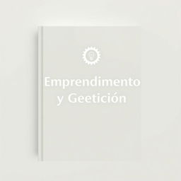 A minimalist yet elegant book cover for 'Emprendimiento y Gestión'