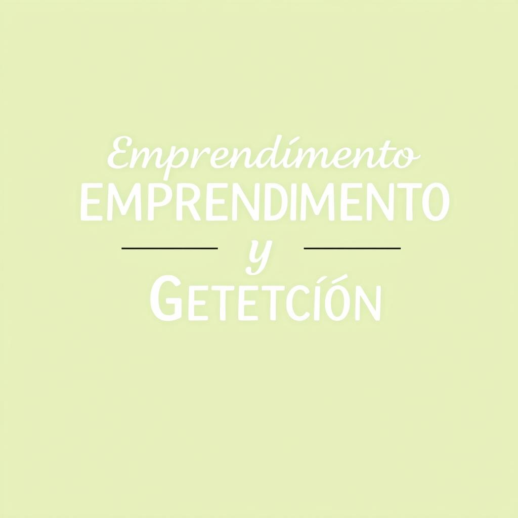 An easy-to-draw yet elegant book cover with the title 'Emprendimiento y Gestión' beautifully written in a sleek, modern font