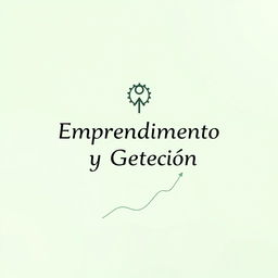 An easy-to-draw yet elegant book cover with the title 'Emprendimiento y Gestión' beautifully written in a sleek, modern font