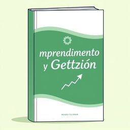 An easy-to-draw yet elegant book cover with the title 'Emprendimiento y Gestión' beautifully written in a sleek, modern font