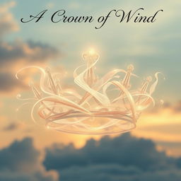 an ethereal crown made of swirling, translucent wind, glowing softly with mystical energy