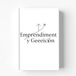 An elegant yet simple book cover for 'Emprendimiento y Gestión', featuring minimalist line drawings