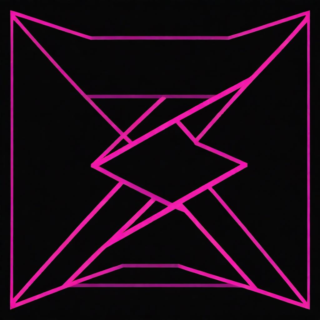 Design an album cover featuring a deep black background intersected by neon pink lines running both horizontally and vertically, creating a hypnotic geometric pattern.