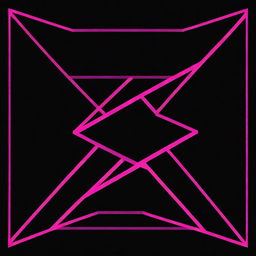 Design an album cover featuring a deep black background intersected by neon pink lines running both horizontally and vertically, creating a hypnotic geometric pattern.