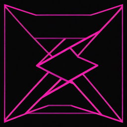 Design an album cover featuring a deep black background intersected by neon pink lines running both horizontally and vertically, creating a hypnotic geometric pattern.