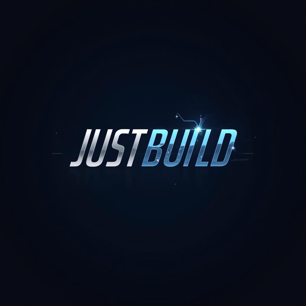 Logo design for "Just Build" clothing brand, targeted at competent software developers who favor speed and efficiency over traditional agile methodologies