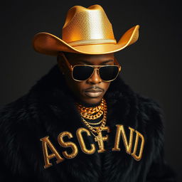 A magnificent hip-hop cowboy exuding style and confidence