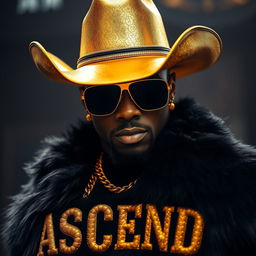 A magnificent hip-hop cowboy exuding style and confidence