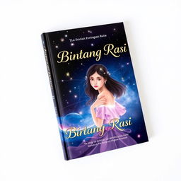 A beautifully designed book cover titled 'Bintang Rasi' with an aesthetic and fantasy-filled theme