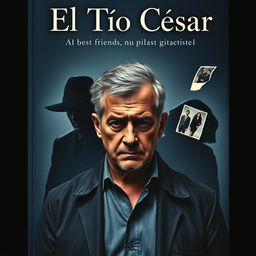 A dramatic and intense book cover for a novel titled 'El Tío César'