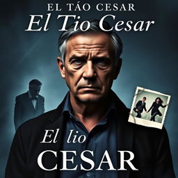 A dramatic and intense book cover for a novel titled 'El Tío César'