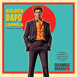 A movie poster featuring a Colombian man with a noticeable face scar