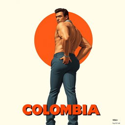 A movie poster featuring a Colombian man with a noticeable face scar