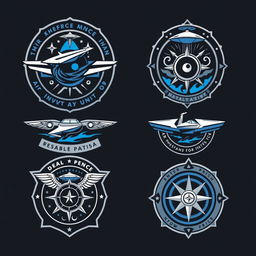 Multiple badges designed for an air phenomenon investigation unit