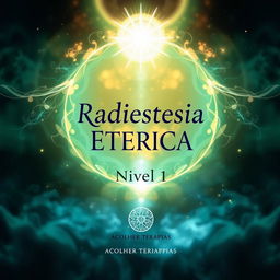 Create a captivating cover illustration for a booklet titled "Radiestesia Etérica Nivel 1"