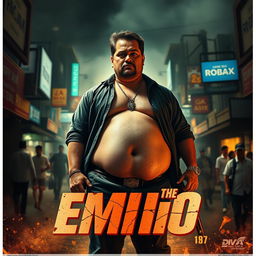 A captivating and gritty movie poster featuring Emilio, a young 24-year-old kingpin of the Tijuana cartel