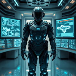 A special combat suit designed for "IRFA" (Investigação e Registo Fenómenos Aereos), featuring advanced technology elements such as integrated communication systems, lightweight yet durable armor, and aerodynamic design