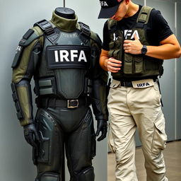 A special combat suit emblazoned with "IRFA (Investigação e Registo de Fenómenos Aereos)" displayed prominently