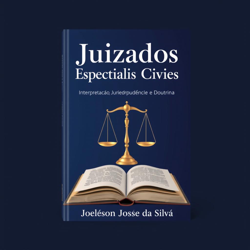 A book cover design for "Juizados Especiais Cíveis: Interpretação, Jurisprudência e Doutrina" by Joelson José da Silva