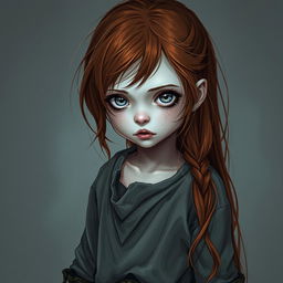 Elara is a small, enigmatic girl captured in the style of DnD character art