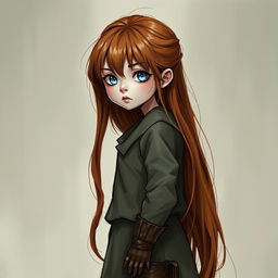 Elara is depicted in the style of DnD character art as a small, unassuming girl