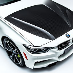 BMW 318i F30 in white with black rims and lime green calipers