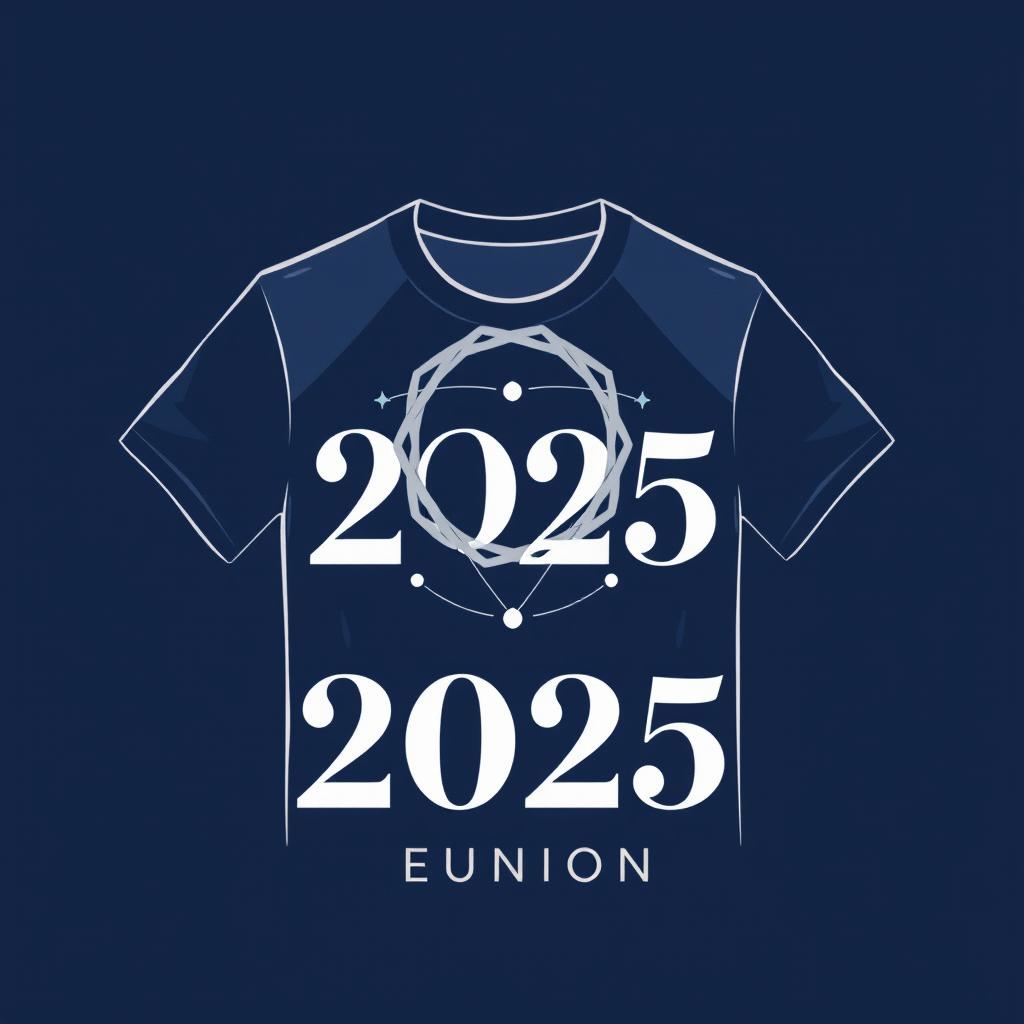 A stylish t-shirt design for a 2025 reunion event