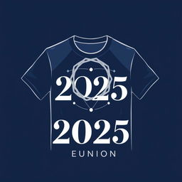 A stylish t-shirt design for a 2025 reunion event