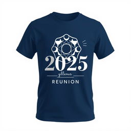 A stylish t-shirt design for a 2025 reunion event