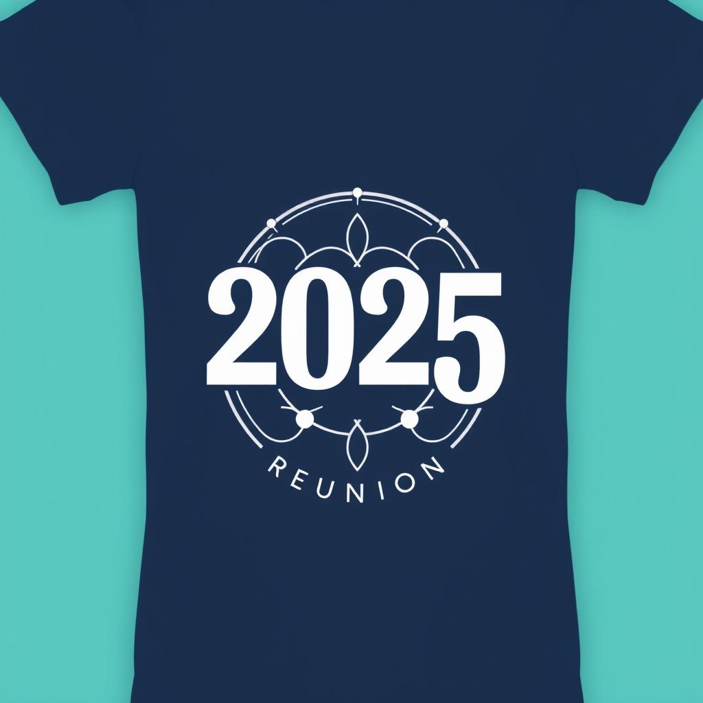 A stylish t-shirt design for a 2025 reunion event