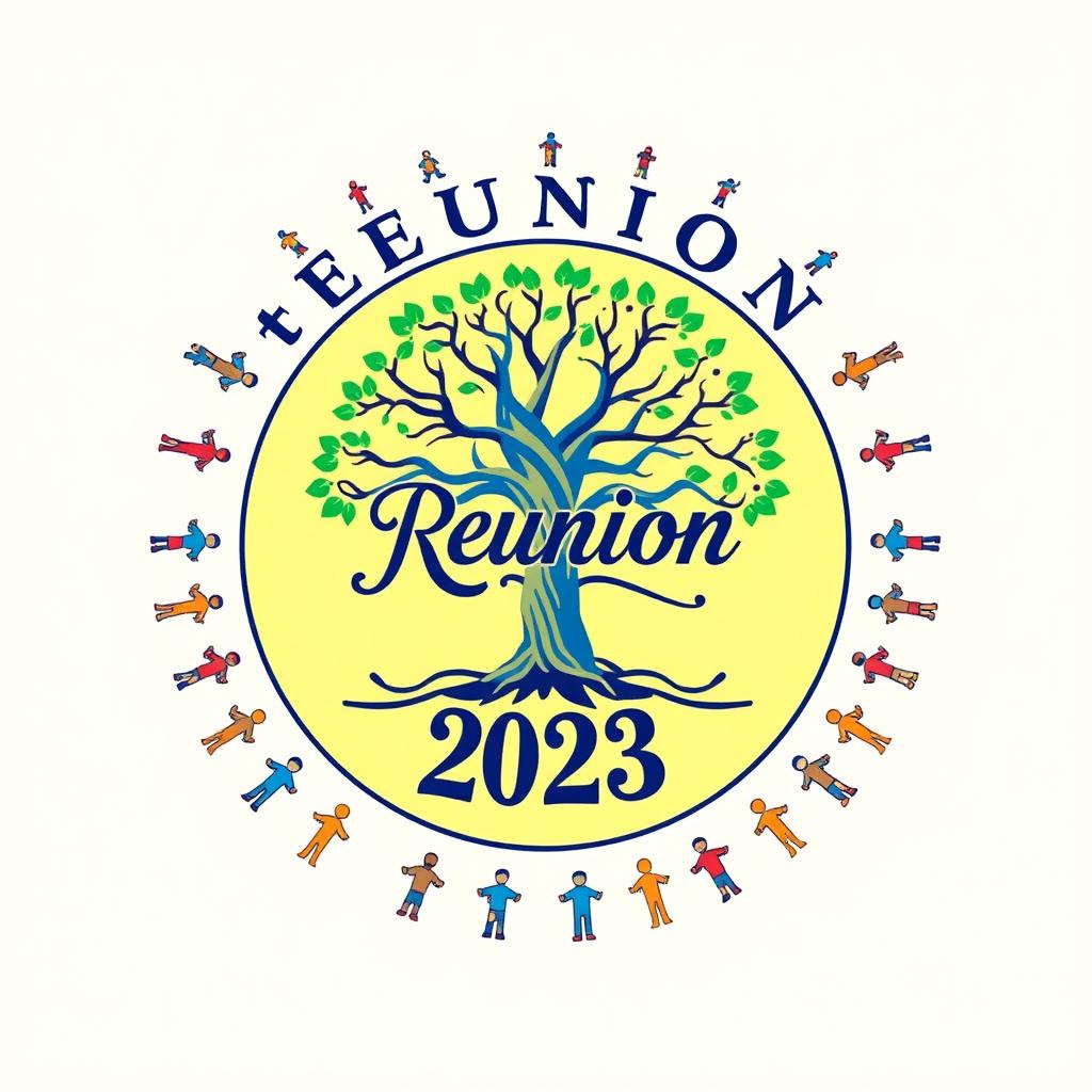 A vibrant and eye-catching T-shirt design for a reunion event