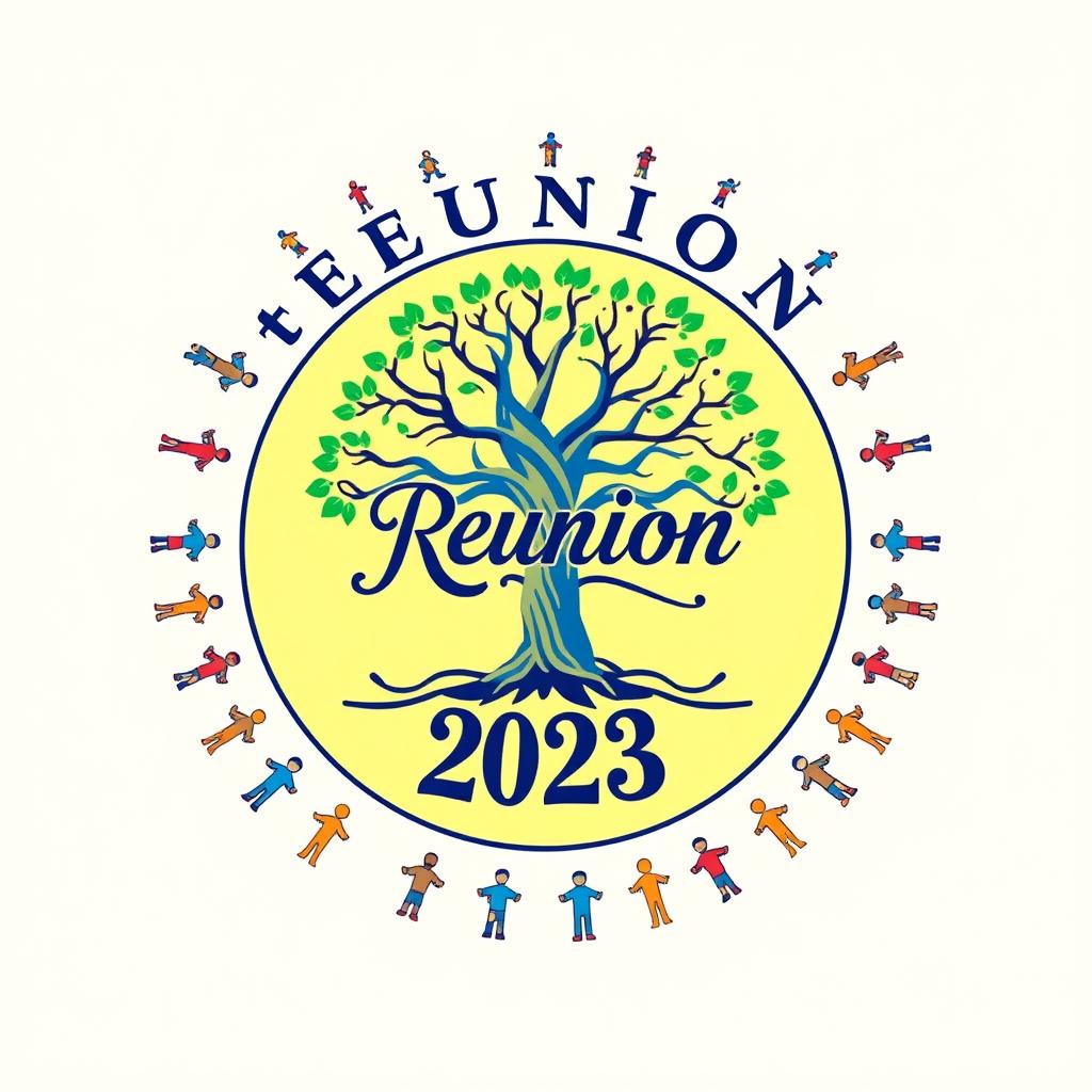 A vibrant and eye-catching T-shirt design for a reunion event