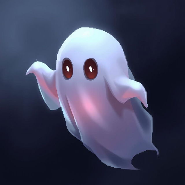 A distinctive ghost rendered in 32-bit digital art style within a 64x64 pixel format