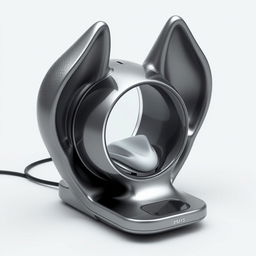 an interactive device designed with a hidden mouth cleverly concealed within a set of sculptural ears