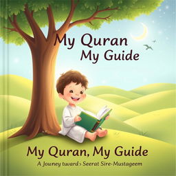 Captivating children's book cover for 'My Quran, My Guide: A Journey towards Seerat Sirat E Mustaqeem'