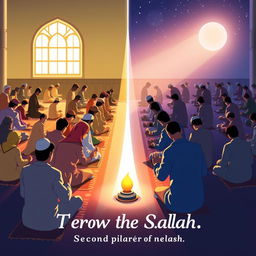 An inspirational illustration symbolizing the significance of prayer (salah) as the second pillar of Islam