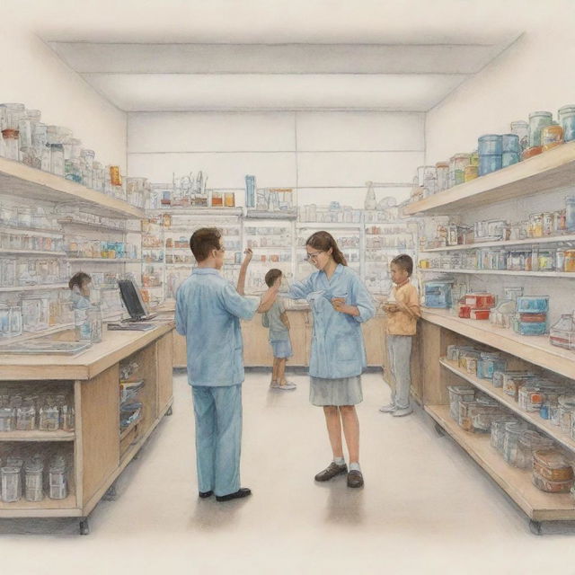 Illustrate an impactful scene showing positive changes in everyday life brought about by science and technology advancements.