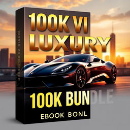 A luxurious and eye-catching eBook cover for the "100k Viral Luxury Reel Bundle"