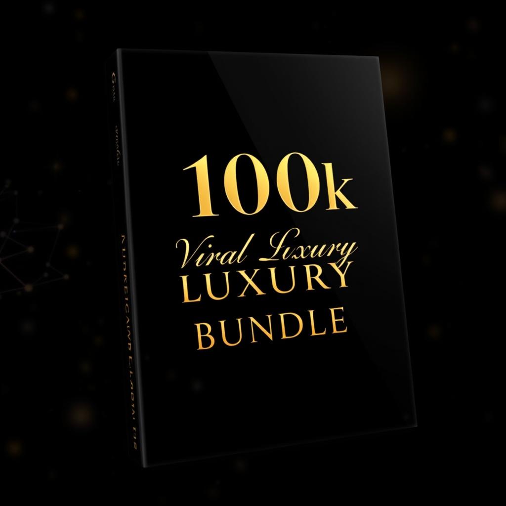 A captivating ebook cover for '100k Viral Luxury Reel Bundle' with a sleek and modern design