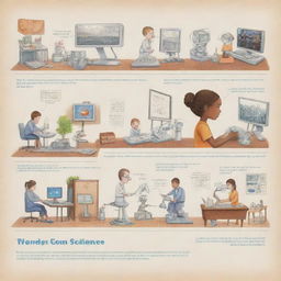 Illustrate an impactful scene showing positive changes in everyday life brought about by science and technology advancements.