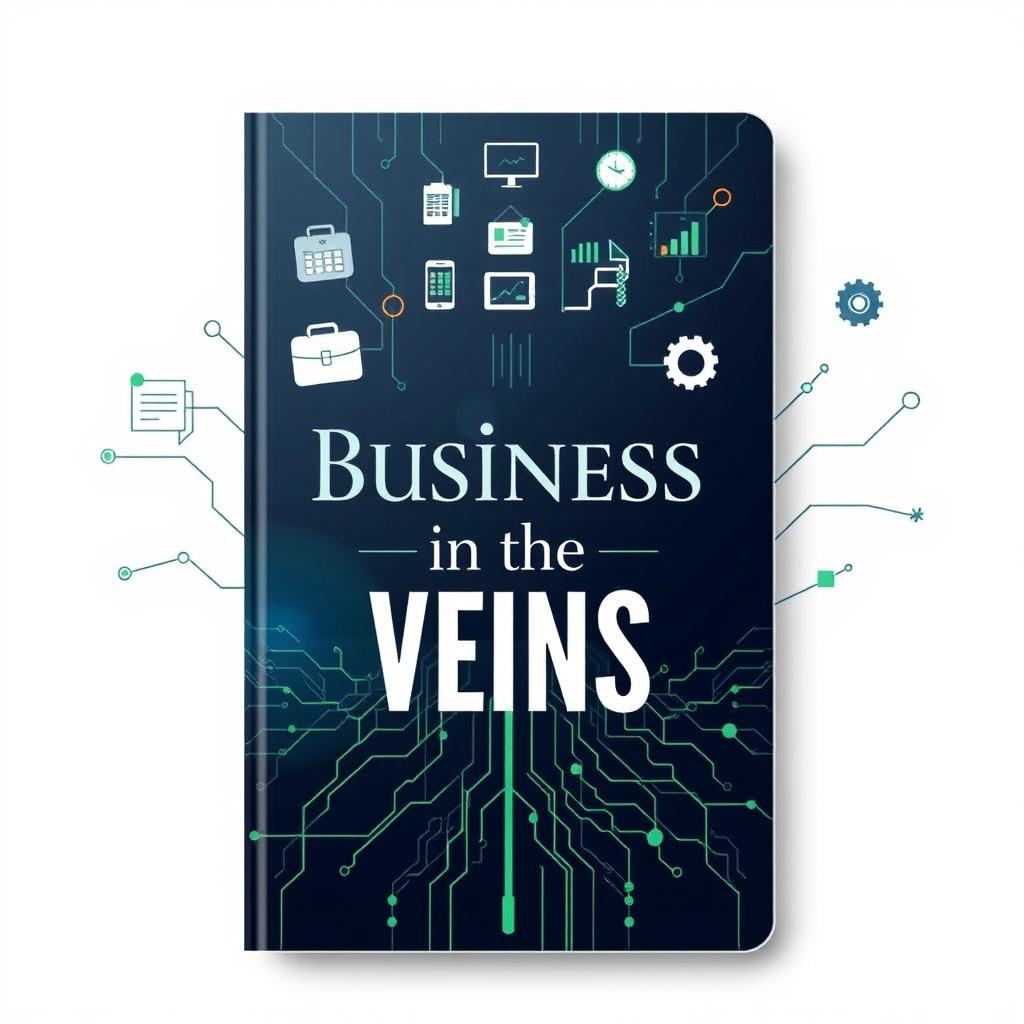 A captivating eBook cover for a book titled "Business in the Veins