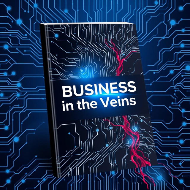 A 3D ebook cover for "Business in the Veins," featuring an abstract design that symbolizes the dynamic and interconnected nature of modern business