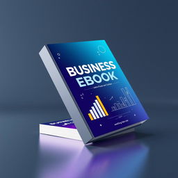 A visually engaging 3D representation of a business ebook, with a sleek and modern design