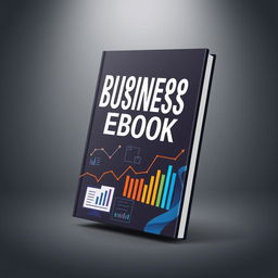 A visually engaging 3D representation of a business ebook, with a sleek and modern design