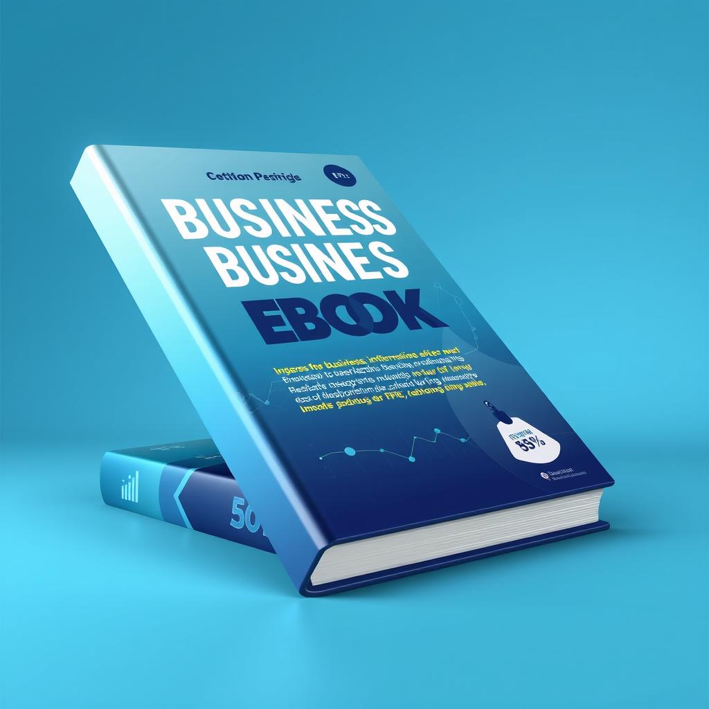 A visually engaging 3D representation of a business ebook, with a sleek and modern design