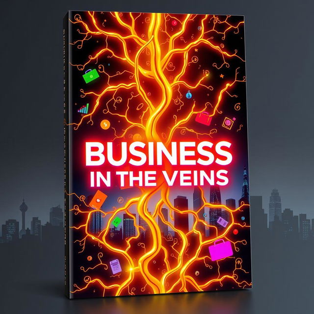 A 3D ebook cover design titled "Business in the Veins"