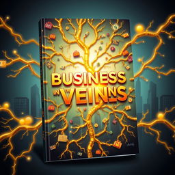 A 3D ebook cover design titled "Business in the Veins"