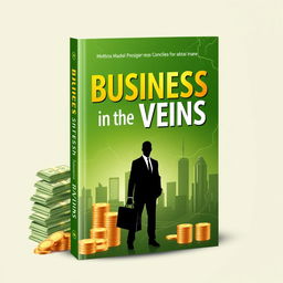 A captivating book cover design for 'Business in the Veins'