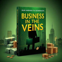 A captivating book cover design for 'Business in the Veins'