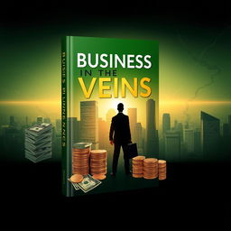 A captivating book cover design for 'Business in the Veins'